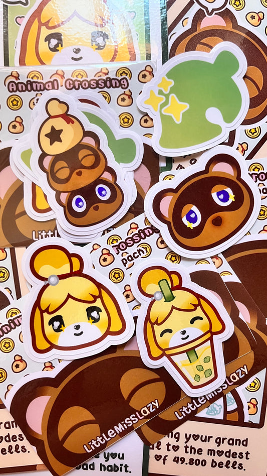 Pack de 5 pegatinas Animal Crossing