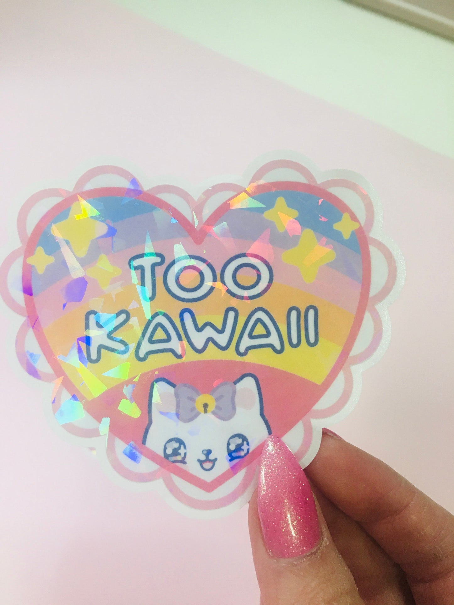 Pegatina holográfica Too kawaii