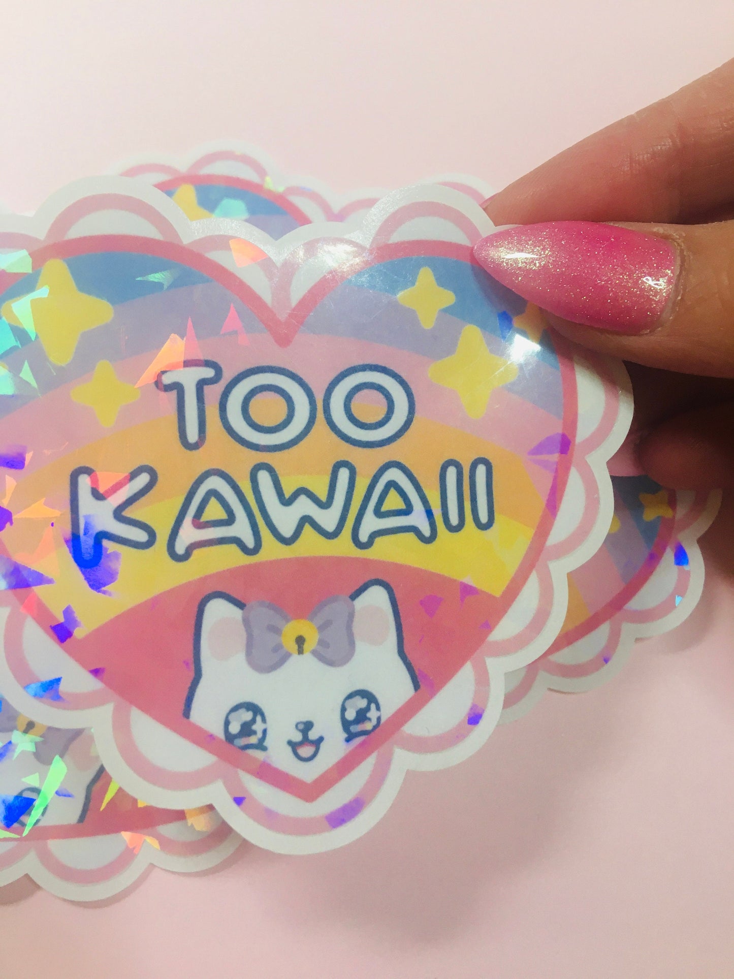 Pegatina holográfica Too kawaii