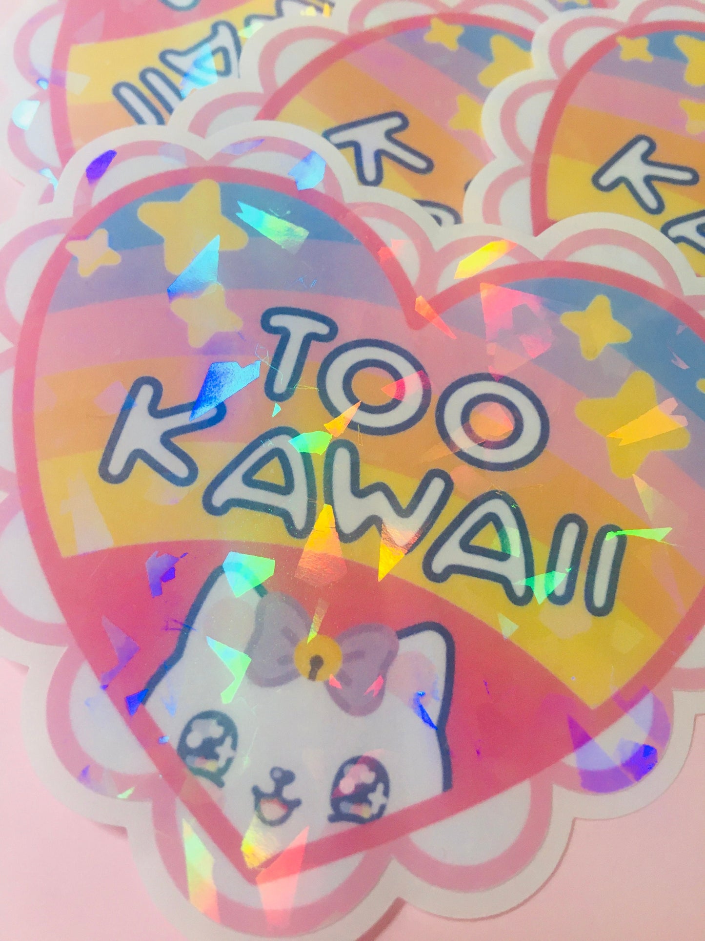 Pegatina holográfica Too kawaii