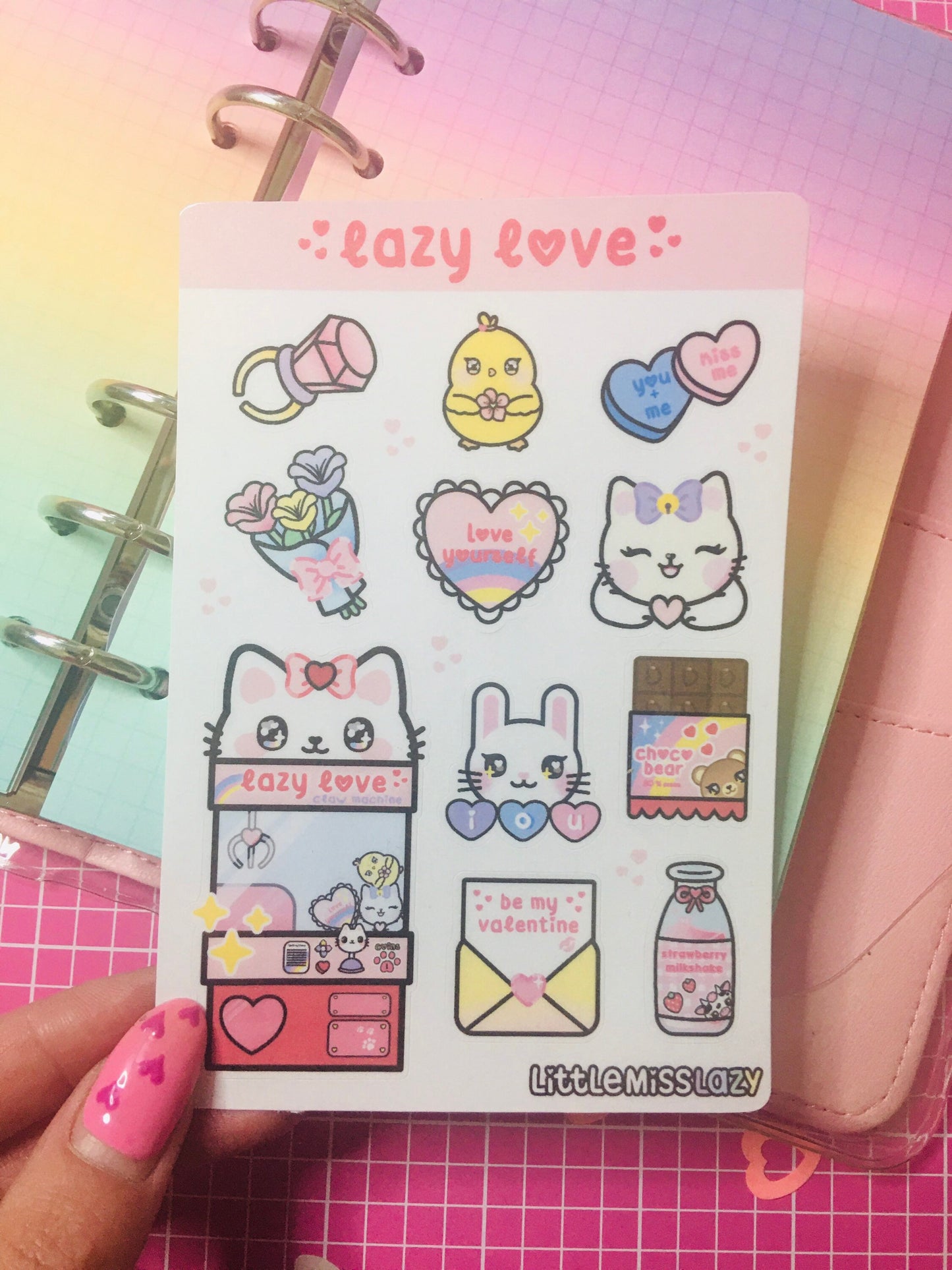 Hoja de pegatinas Lazy Love
