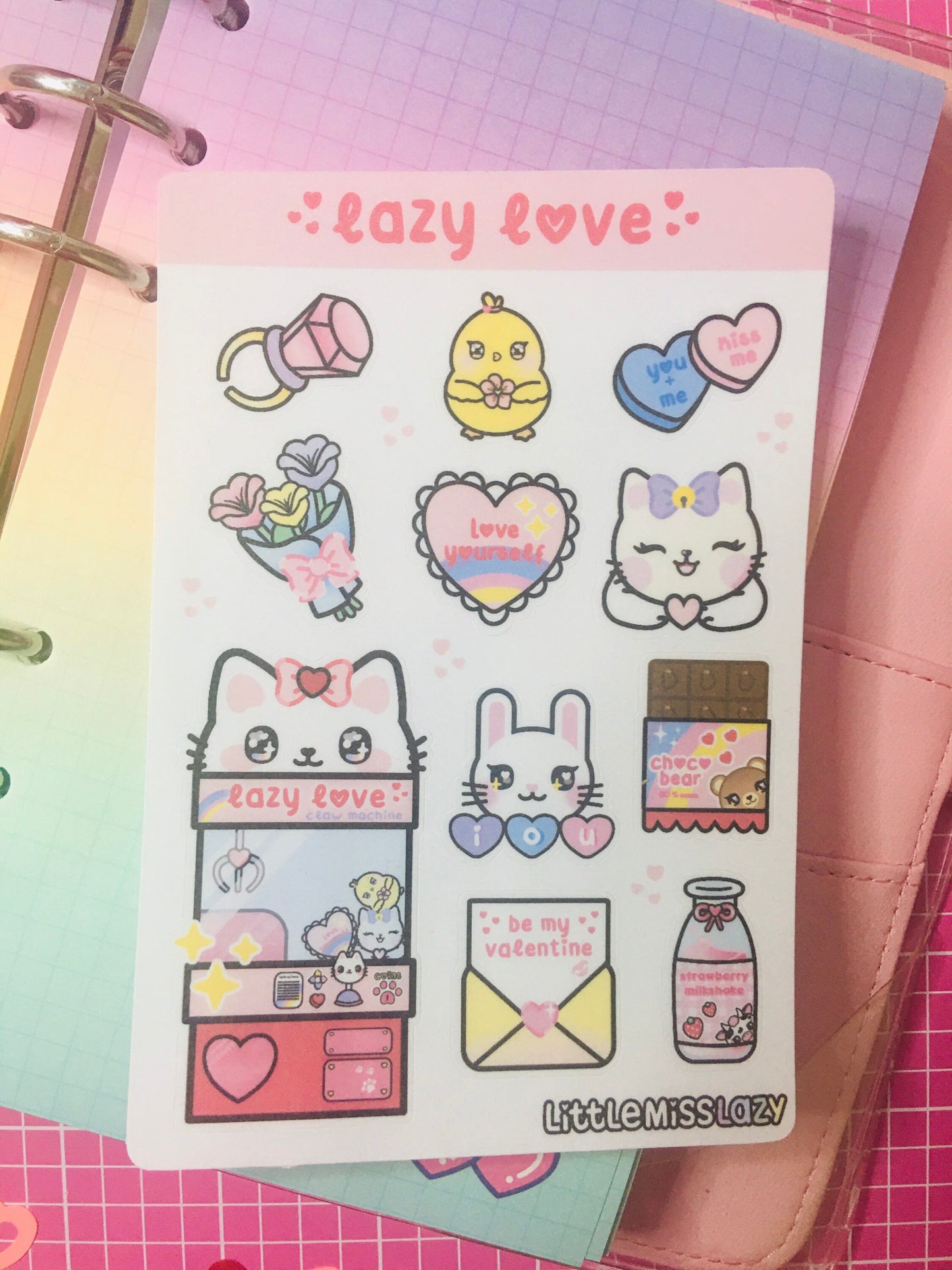 Hoja de pegatinas Lazy Love