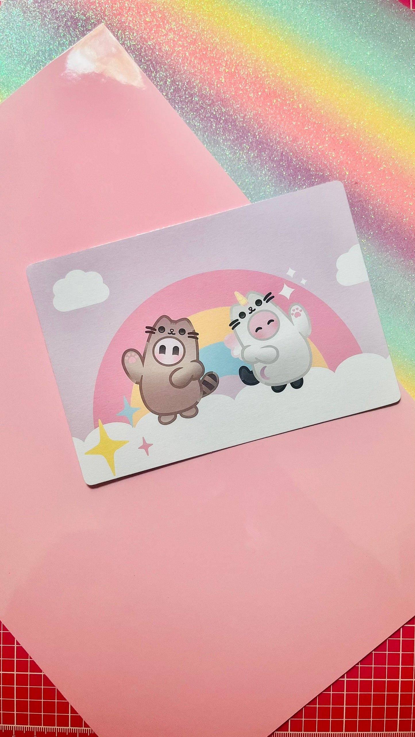 Lámina Pusheen x Fall guys